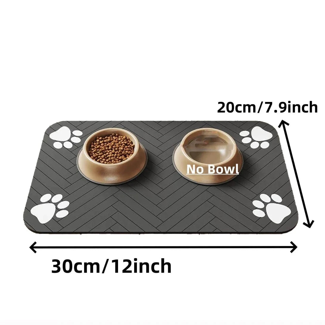 ZEDAPaw 20x30 Black Quick-Dry Placemat with Waterproof Rubber Backing for Cats & Dogs