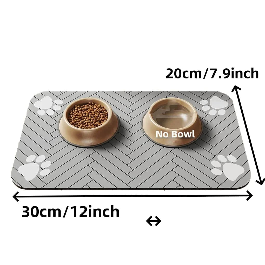 ZEDAPaw 20x30 Gray Quick-Dry Placemat with Waterproof Rubber Backing for Cats & Dogs