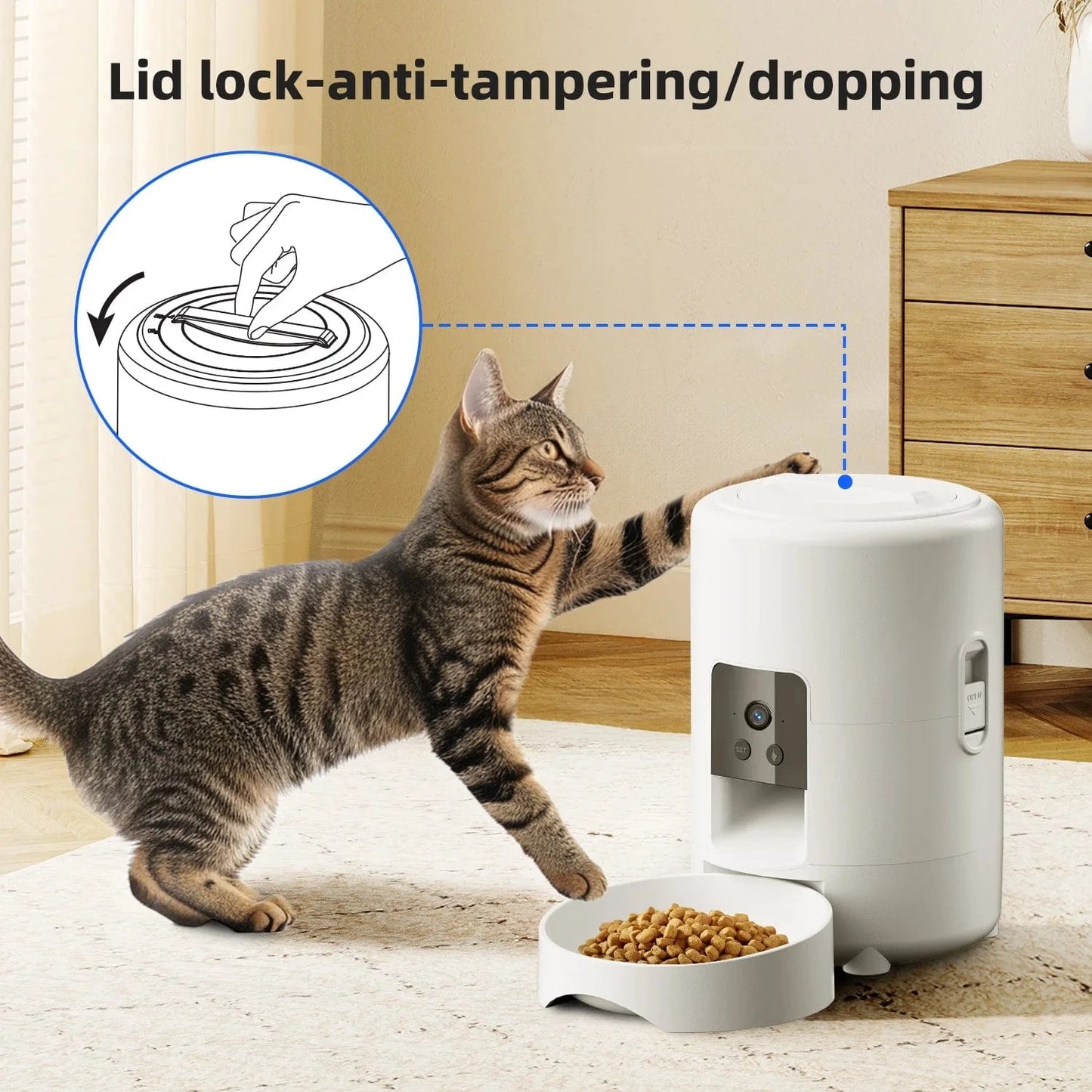 ZEDAPaw 2L Smart Pet Feeder with Camera