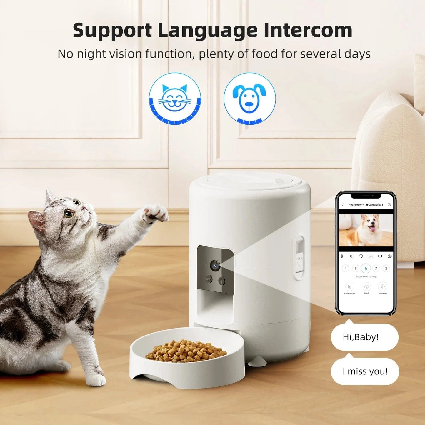 ZEDAPaw 2L Smart Pet Feeder with Camera