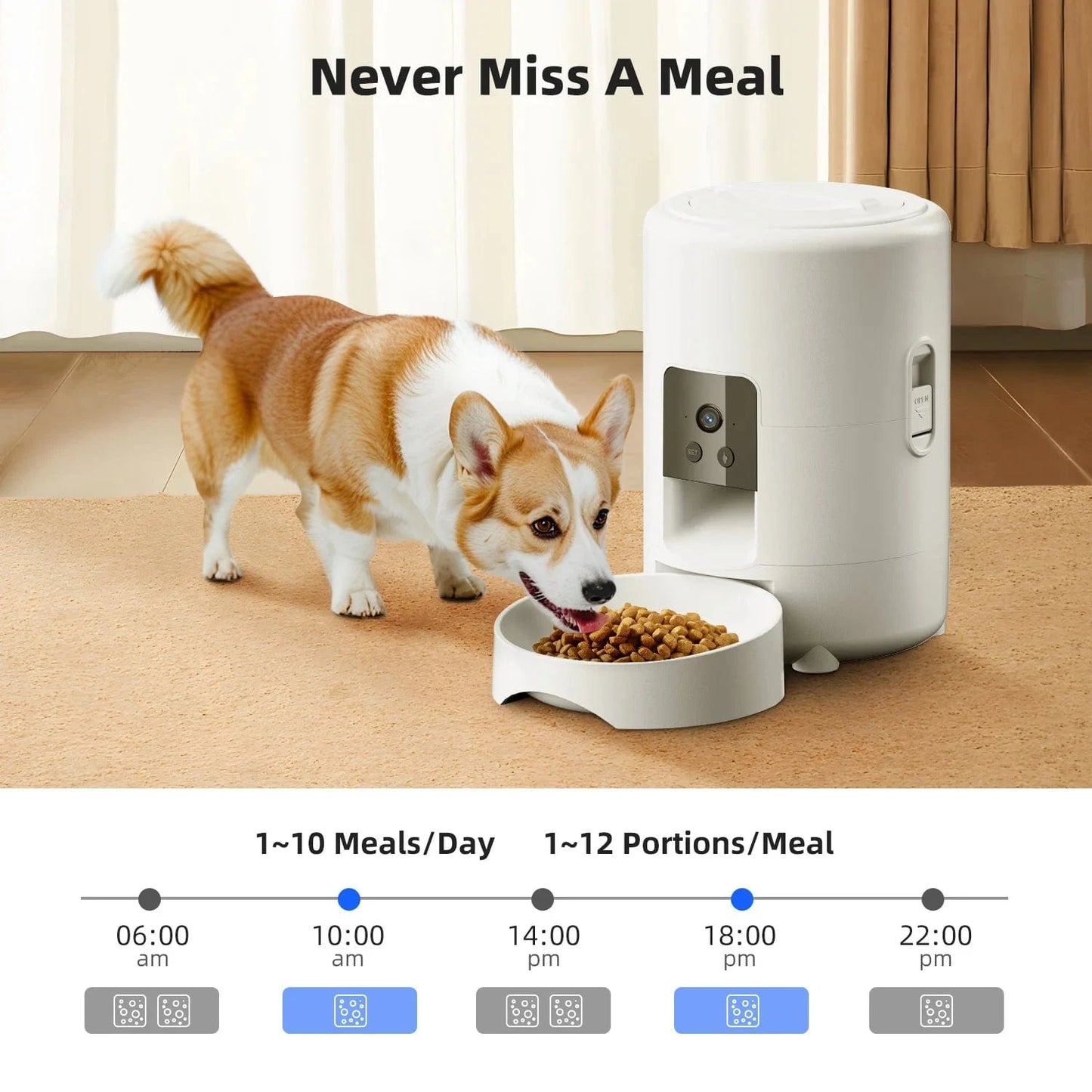 ZEDAPaw 2L Smart Pet Feeder with Camera