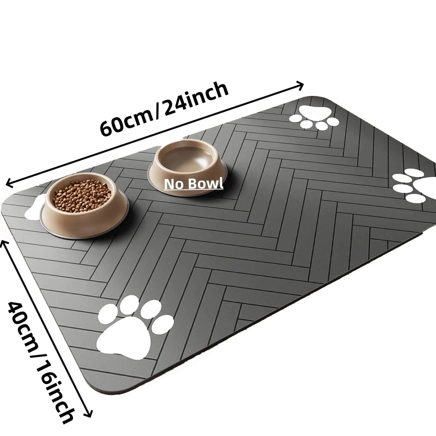 ZEDAPaw 40x60 Black Quick-Dry Placemat with Waterproof Rubber Backing for Cats & Dogs