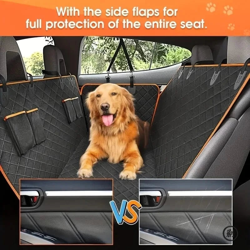 ZEDAPaw Black-Orange Waterproof Dog Car Seat Cover