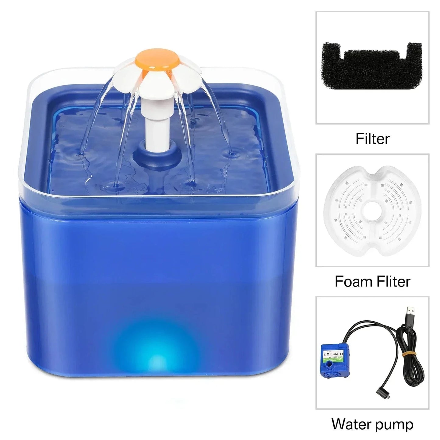 ZEDAPaw Blue 2L Cat Water Fountain – Ultra Silent