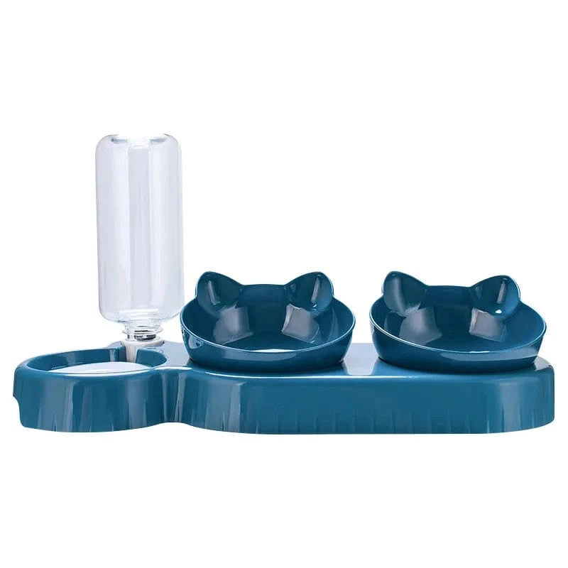 ZEDAPaw Blue 3-in-1 Cat & Dog Feeder – Automatic Water Dispenser
