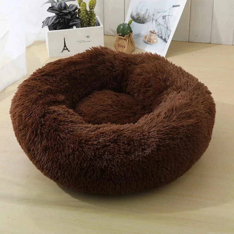 ZEDAPaw Brown 40 cm Warm Plush Round Cat & Dog Bed