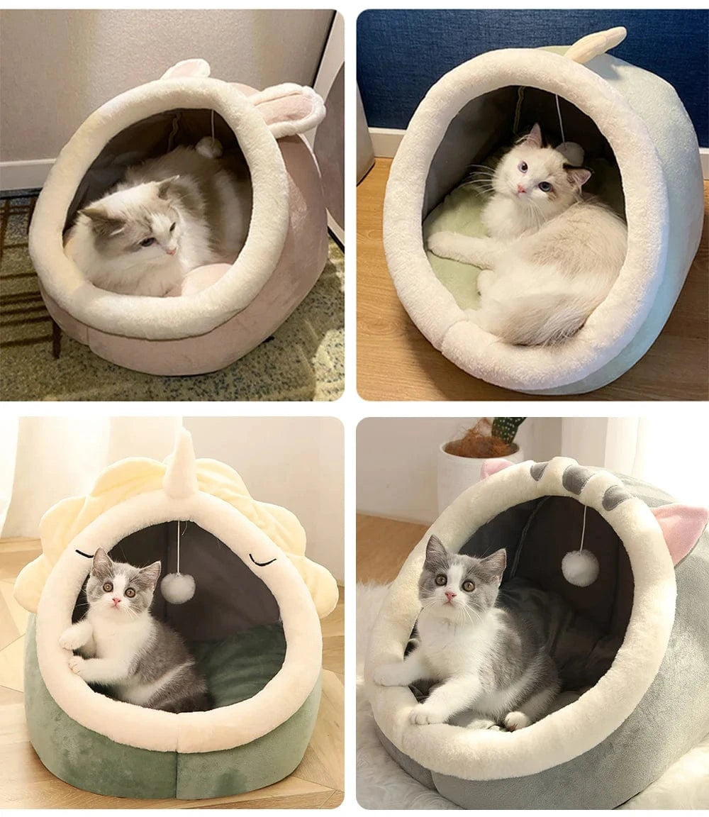 ZEDAPaw Foldable Cartoon Cave Nest for Cats & Small Dogs