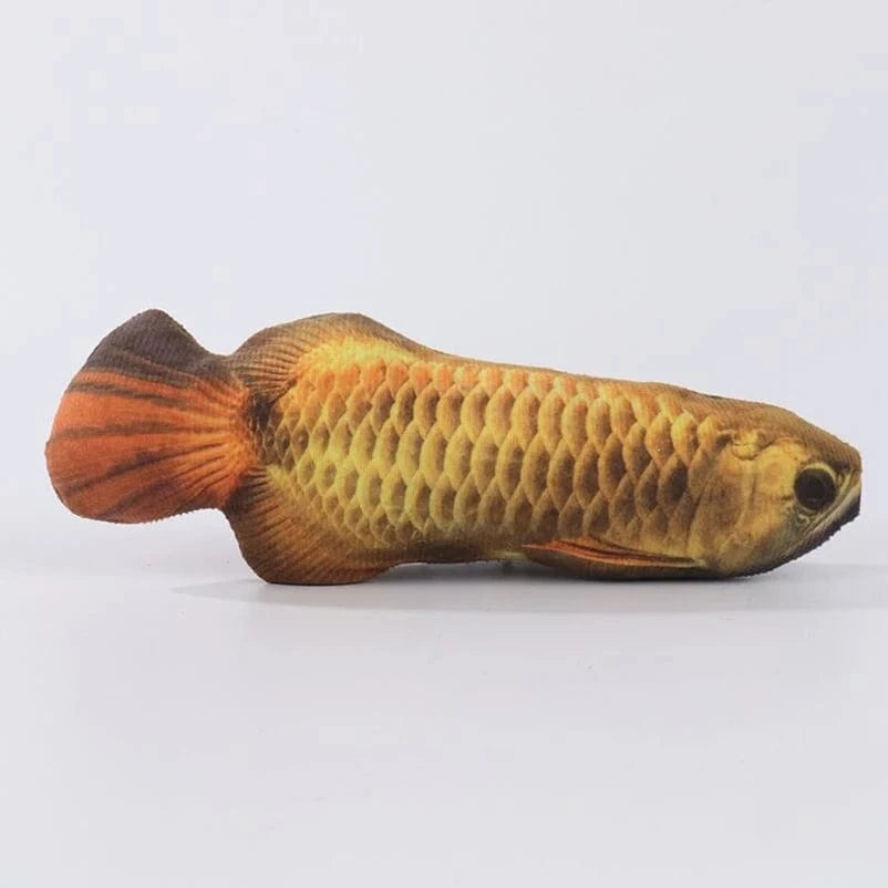 ZEDAPaw Golden Arowana 20 cm Realistic Plush Fish Cat Toy