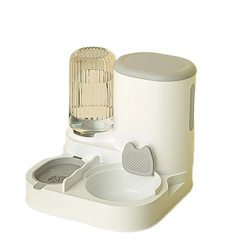 ZEDAPaw Gray Automatic Cat & Dog Feeder – Integrated Food & Water