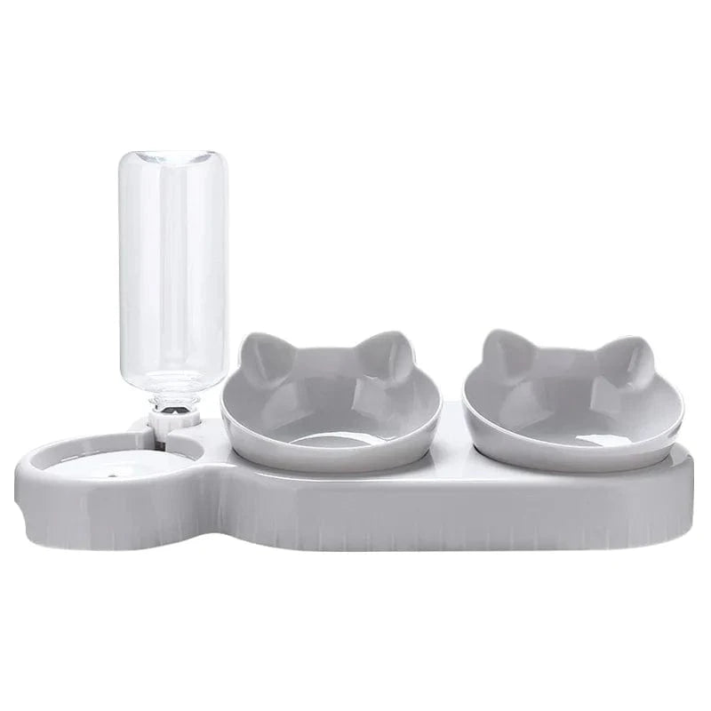ZEDAPaw Grey 3-in-1 Cat & Dog Feeder – Automatic Water Dispenser