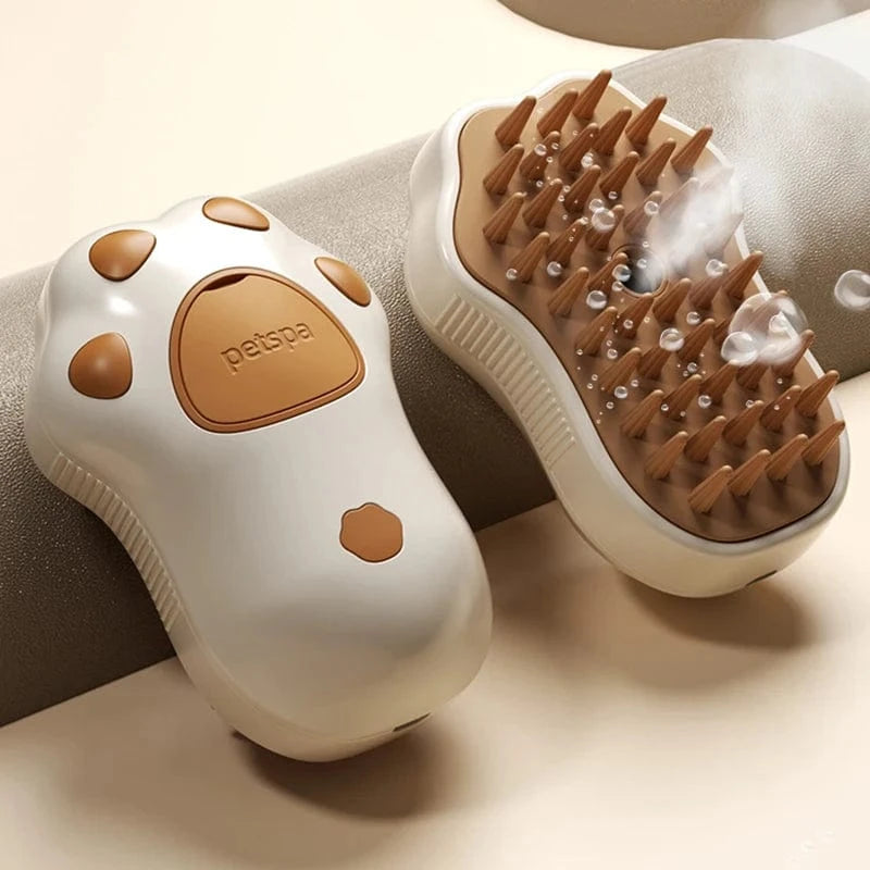 ZEDAPaw Kaki 3-in-1 Pet Steam Brush – Electric Grooming Sprayer & Massage