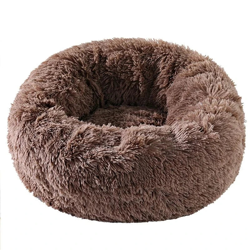 ZEDAPaw Khaki 40 cm Warm Plush Round Cat & Dog Bed