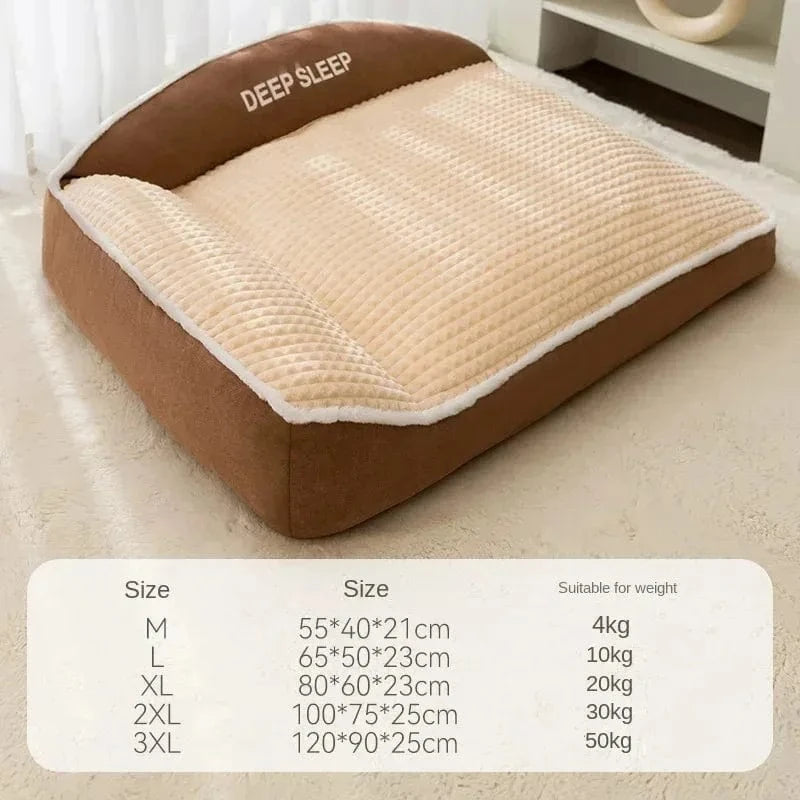ZEDAPaw Khaki / M Cozy Winter Sofa Basket for Dogs & Cats