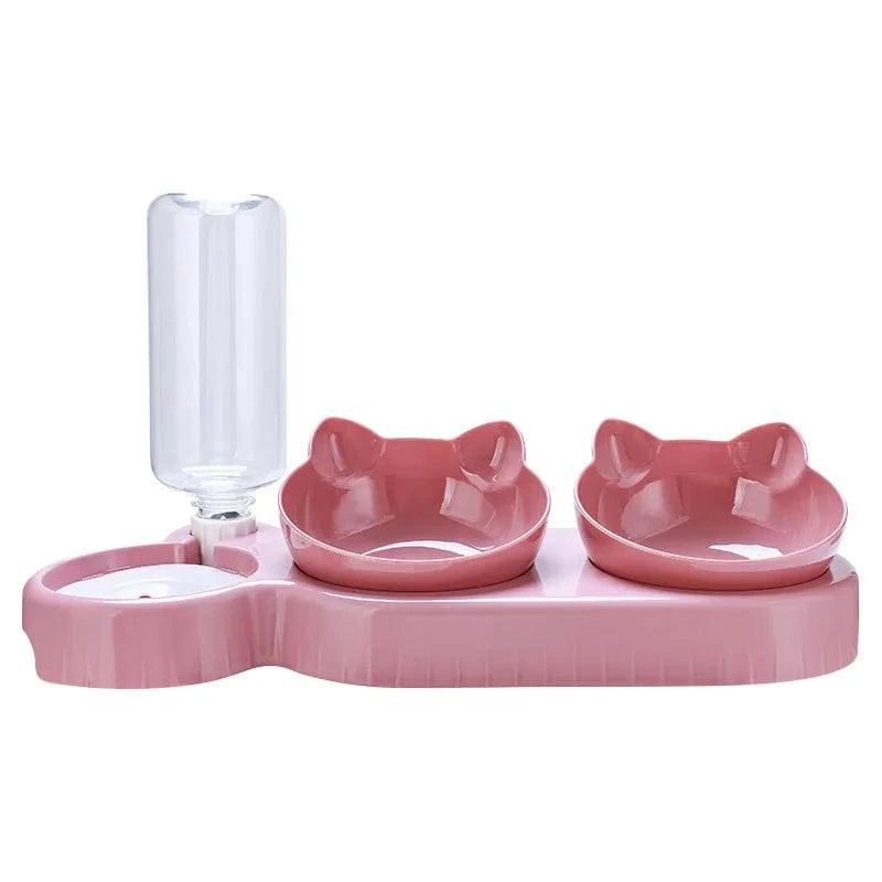 ZEDAPaw Pink 3-in-1 Cat & Dog Feeder – Automatic Water Dispenser