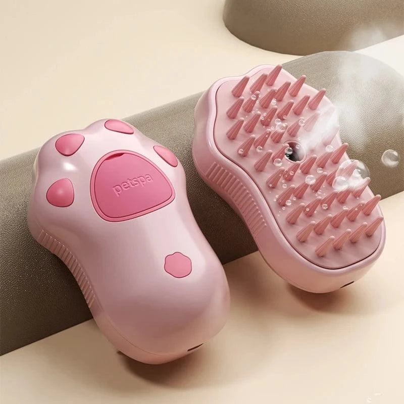 ZEDAPaw Pink 3-in-1 Pet Steam Brush – Electric Grooming Sprayer & Massage