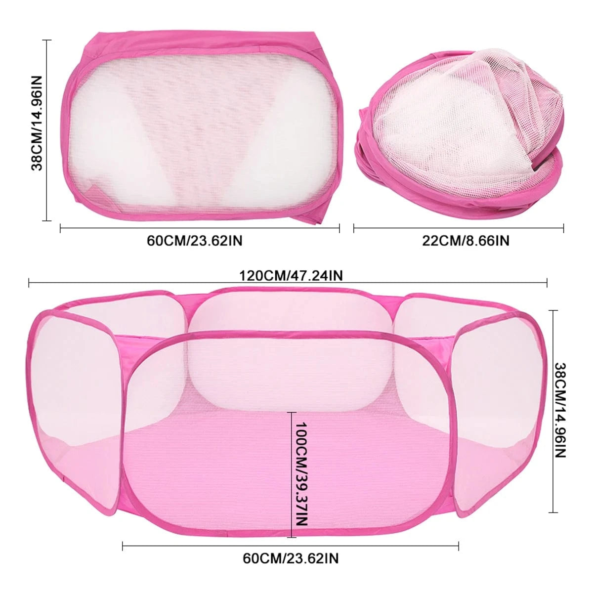 ZEDAPaw Pink Folding Breathable Tent Cage for Dogs, Cats & Small Animals