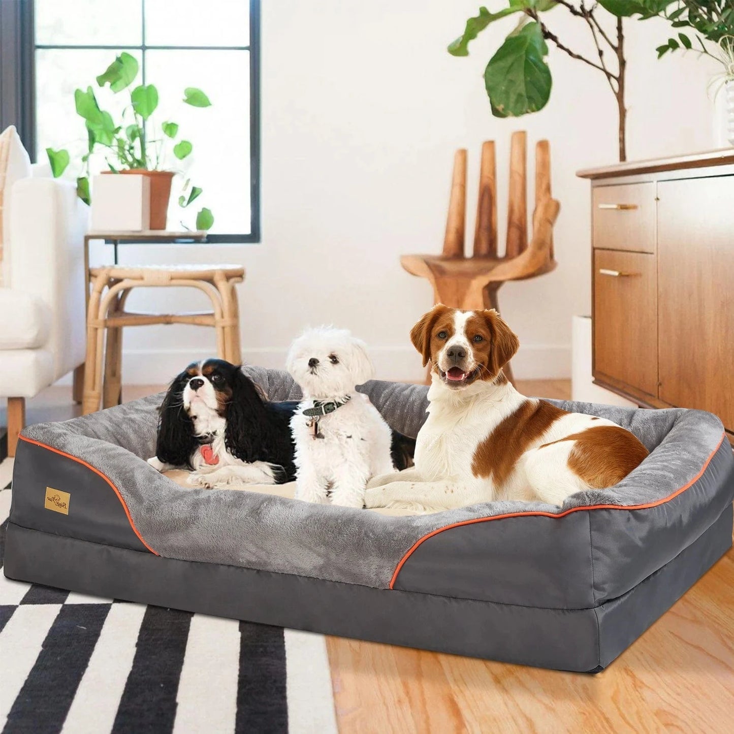 ZEDAPaw Premium Orthopedic Dog Bed with Bolster