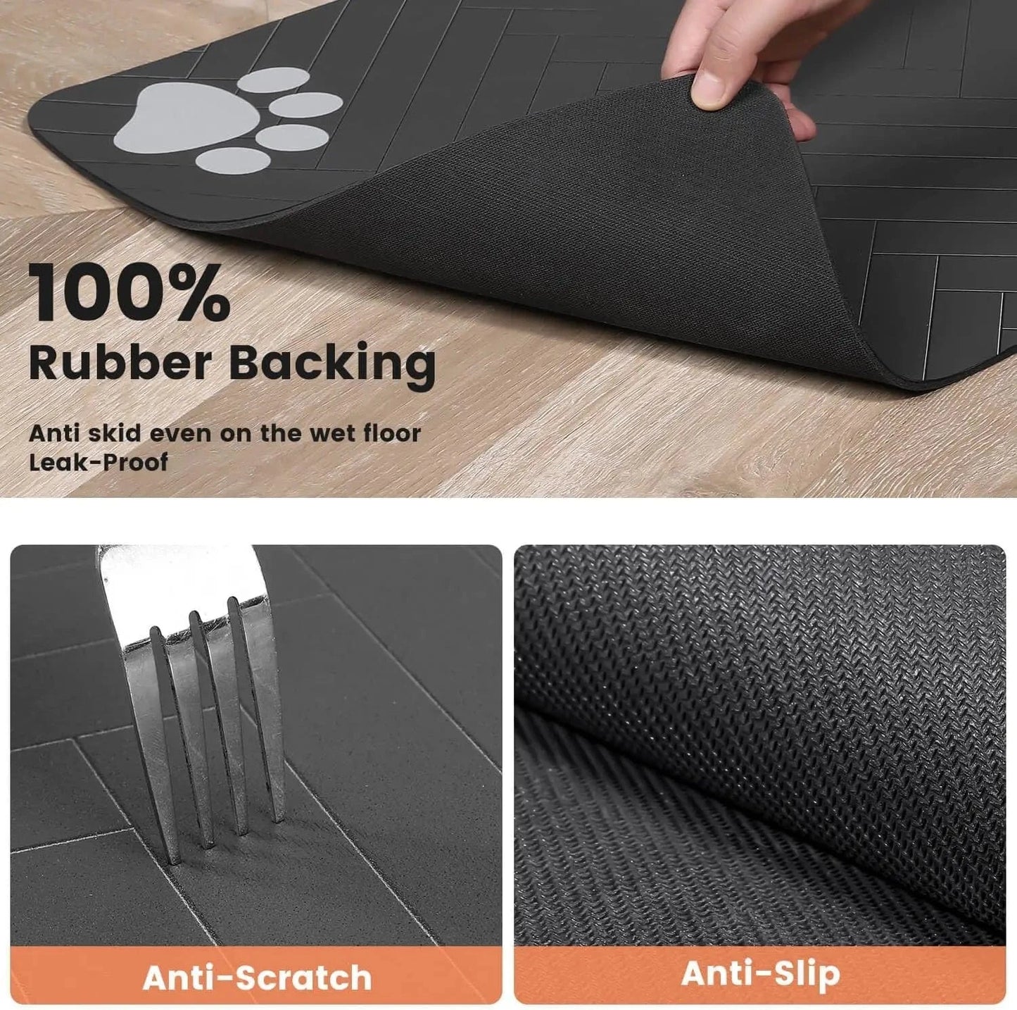 ZEDAPaw Quick-Dry Placemat with Waterproof Rubber Backing for Cats & Dogs