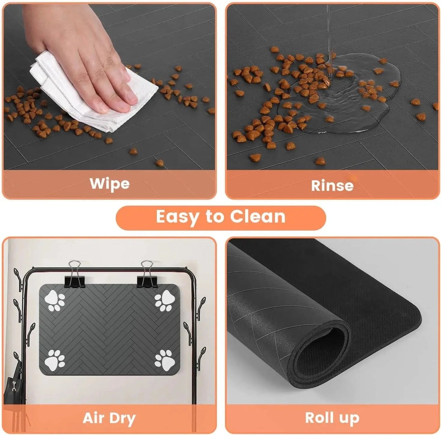 ZEDAPaw Quick-Dry Placemat with Waterproof Rubber Backing for Cats & Dogs