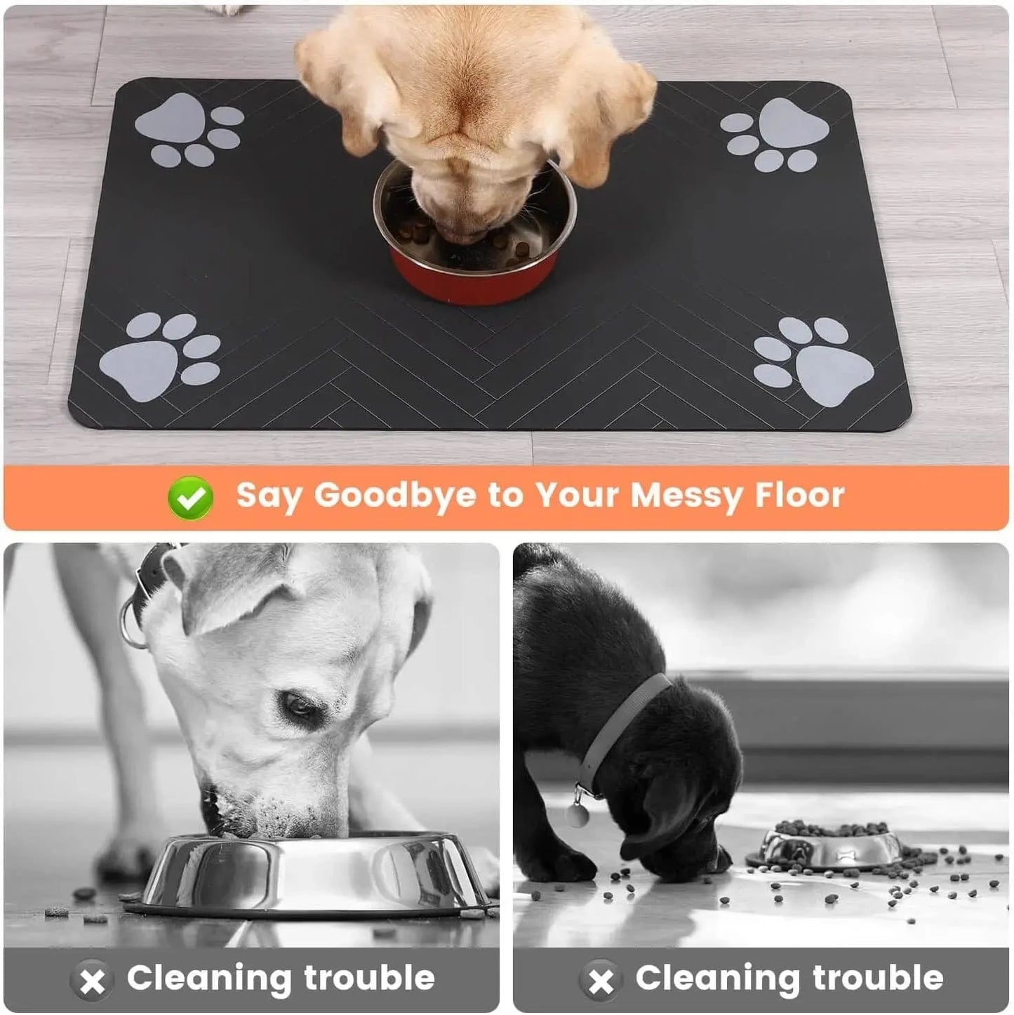 ZEDAPaw Quick-Dry Placemat with Waterproof Rubber Backing for Cats & Dogs