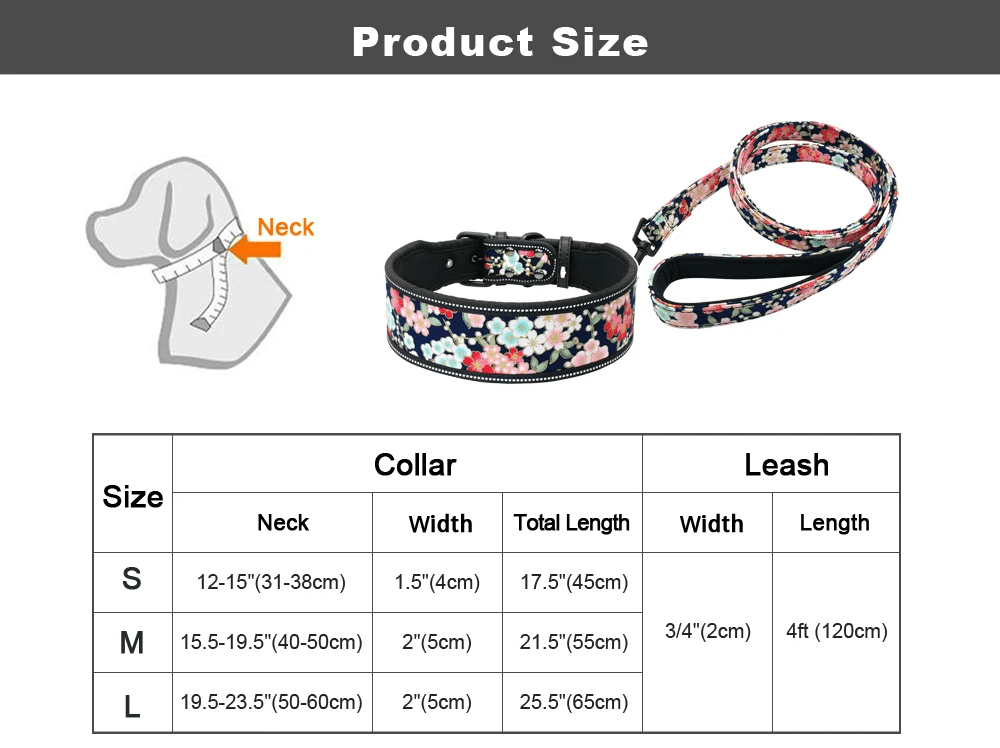 ZEDAPaw Reflective Nylon Dog Collar & Leash Set