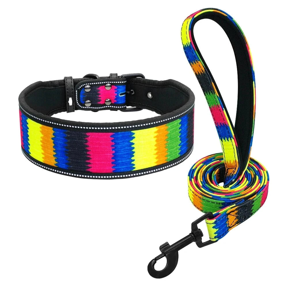 ZEDAPaw RGB Bright / S Reflective Nylon Dog Collar & Leash Set