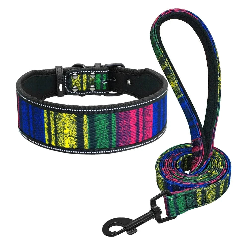 ZEDAPaw RGB Dark / S Reflective Nylon Dog Collar & Leash Set