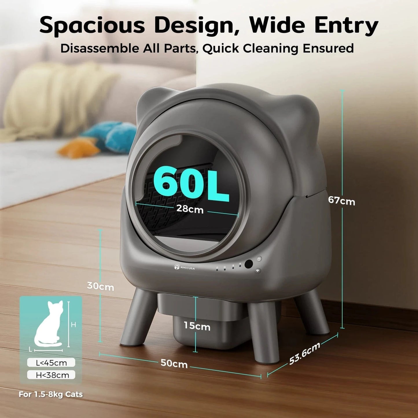 ZEDAPaw Shop Amicura Cura X1 Smart Automatic Cat Litter Box