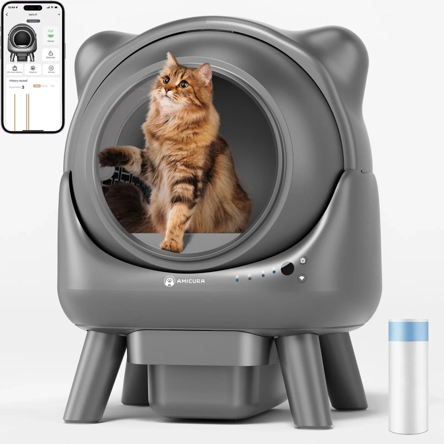 ZEDAPaw Shop Black Amicura Cura X1 Smart Automatic Cat Litter Box