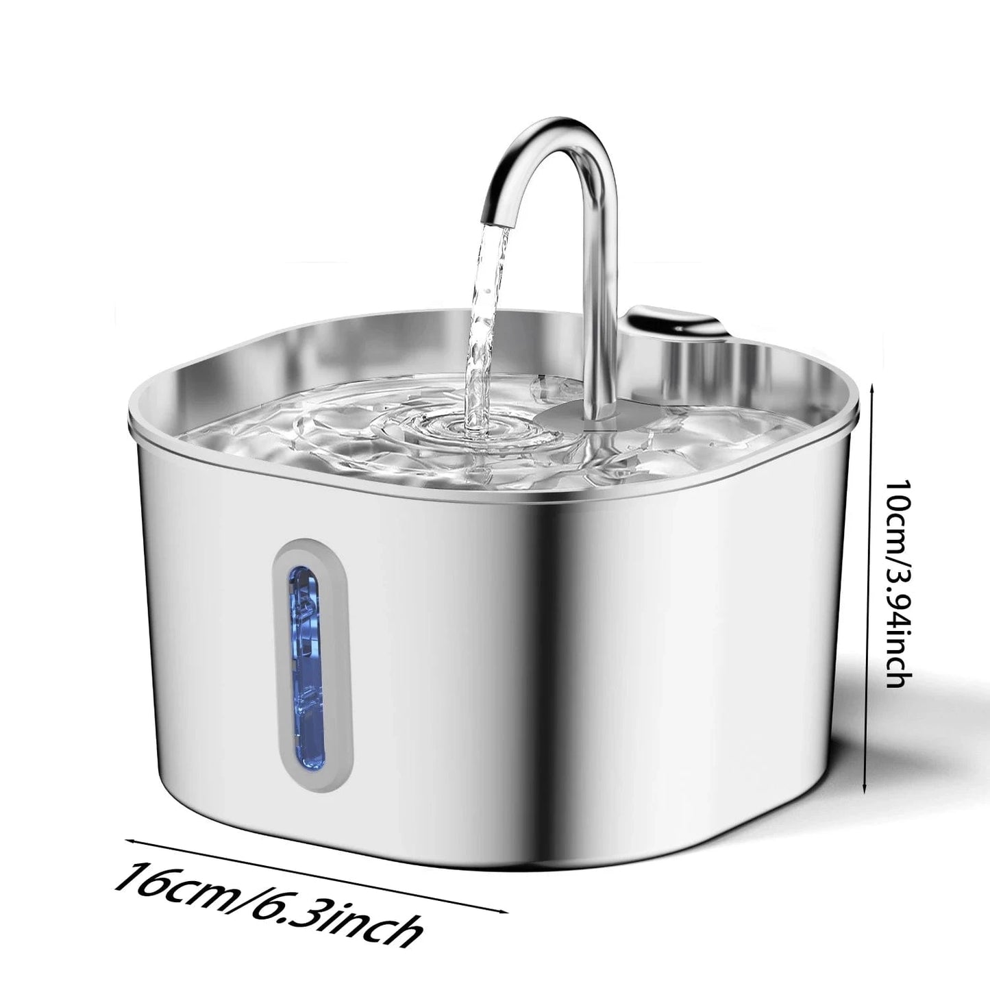 ZEDAPaw Stainless Steel 2.2L Stainless Steel Automatic Pet Water Fountain