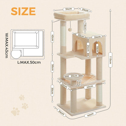 ZEDAPaw 113 cm Multi-Level Cat Cat Tower
