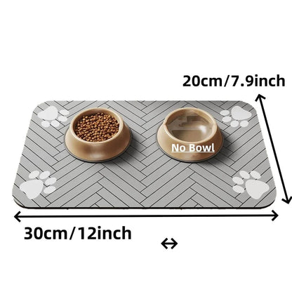 ZEDAPaw 20x30 Gray Quick-Dry Placemat with Waterproof Rubber Backing for Cats & Dogs