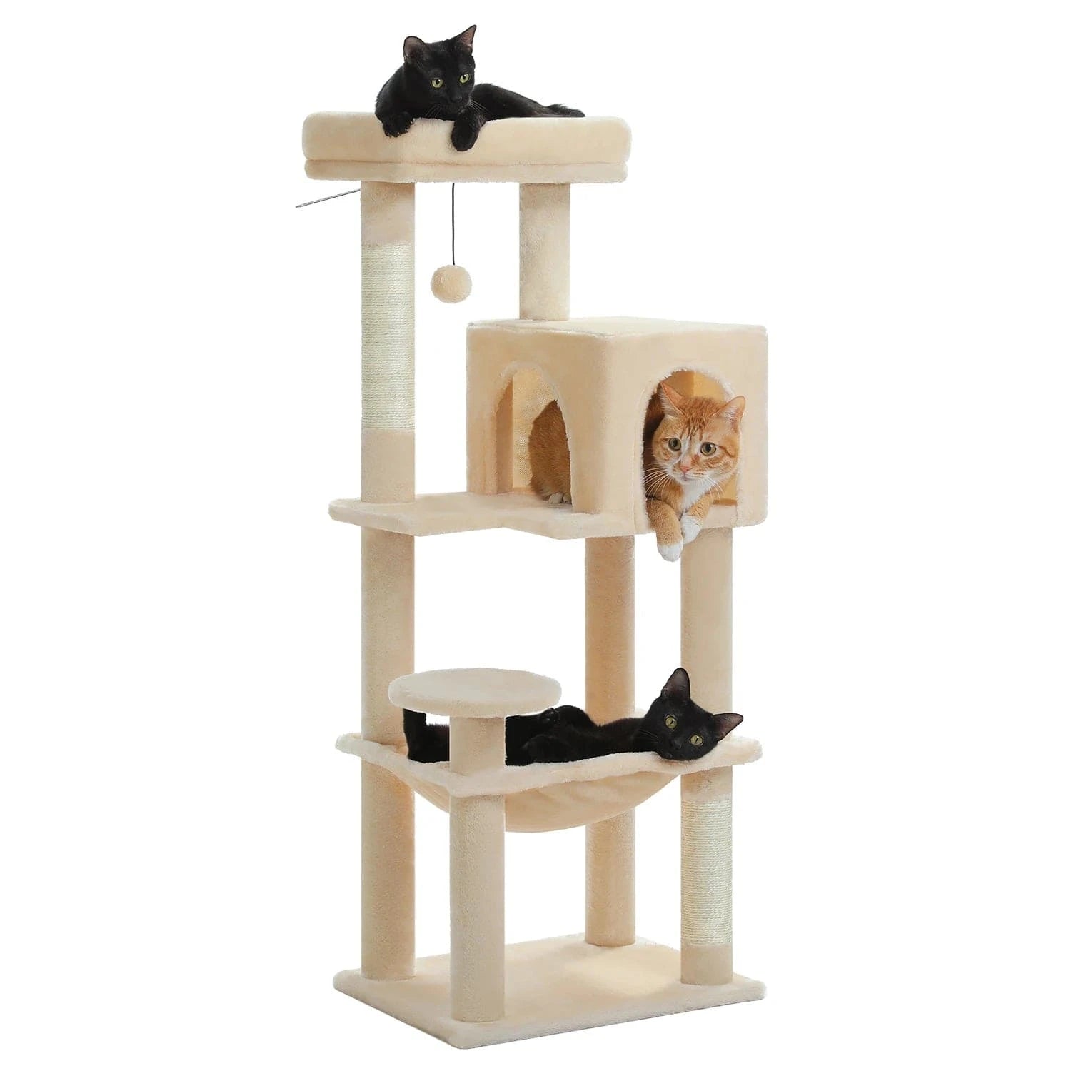 ZEDAPaw Beige 113 cm Multi-Level Cat Cat Tower