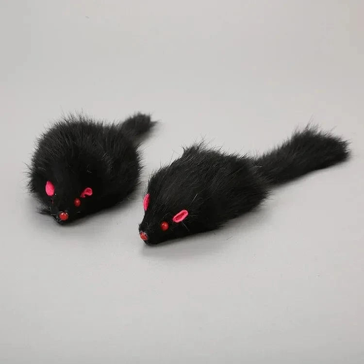 ZEDAPaw Black 2 Realistic Cat Mice Toys