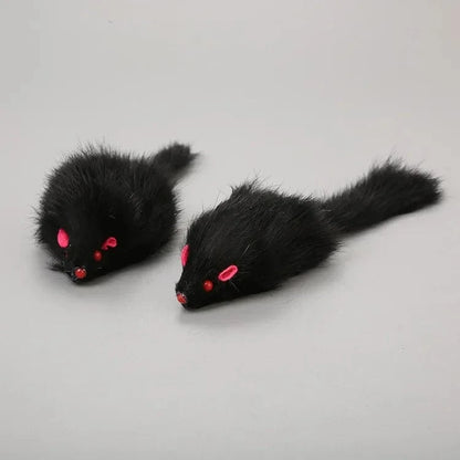 ZEDAPaw Black 2 Realistic Cat Mice Toys