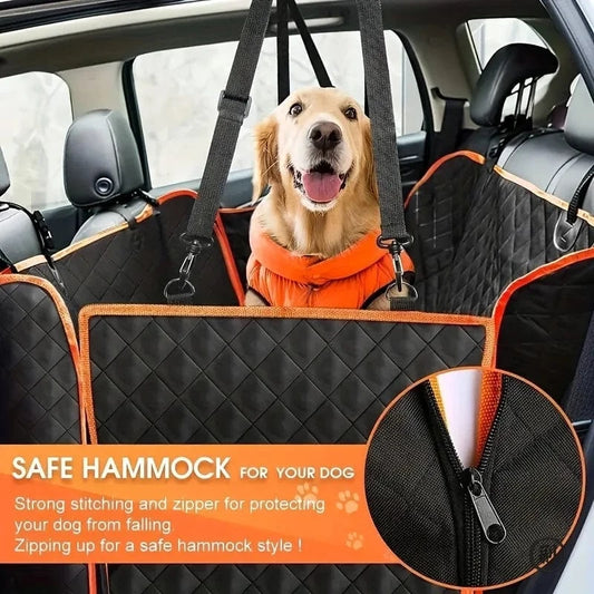 ZEDAPaw Black-Orange Waterproof Dog Car Seat Cover