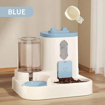 ZEDAPaw Blue 2-in-1 Cat Food & Water Dispenser
