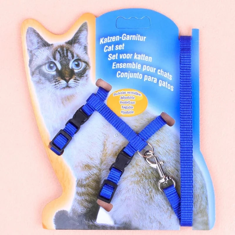 ZEDAPaw Blue Adjustable Cat Chest Strap for Safe Outdoor Walks