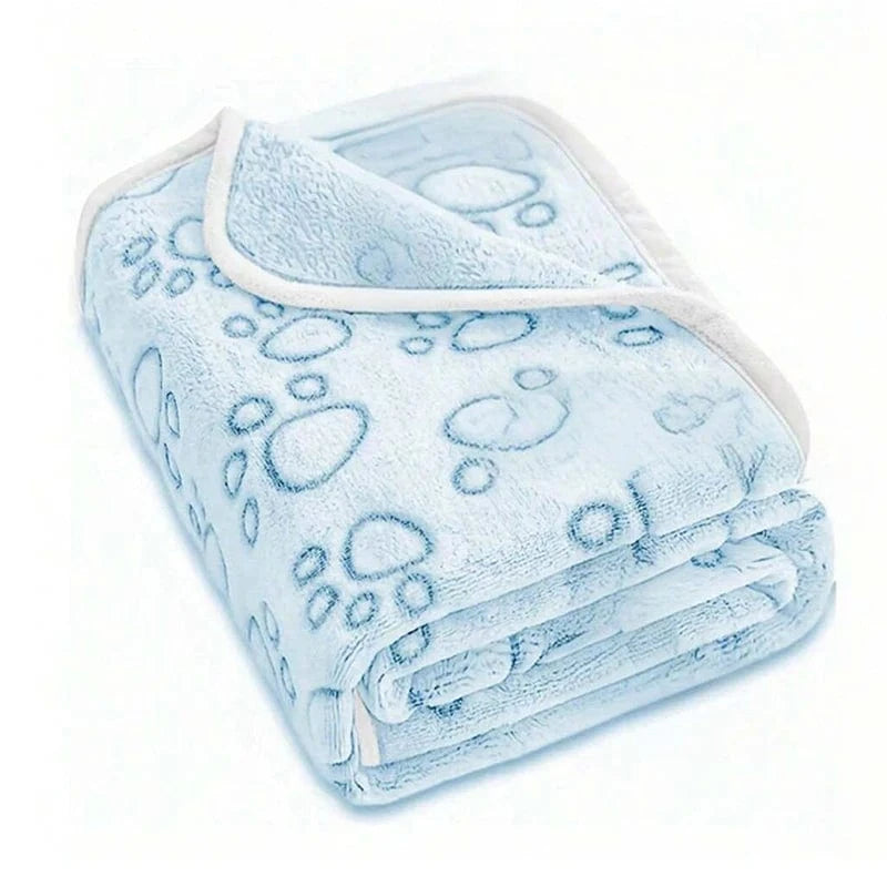 ZEDAPaw Blue / S Ultra-Soft Paw Print Pet Blanket