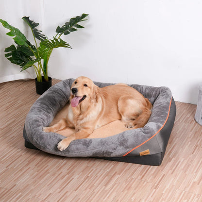 ZEDAPaw Dark Gray / 69x51 Premium Orthopedic Dog Bed with Bolster
