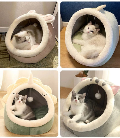 ZEDAPaw Foldable Cartoon Cave Nest for Cats & Small Dogs