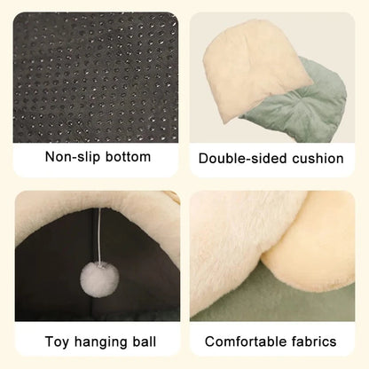ZEDAPaw Foldable Cartoon Cave Nest for Cats & Small Dogs