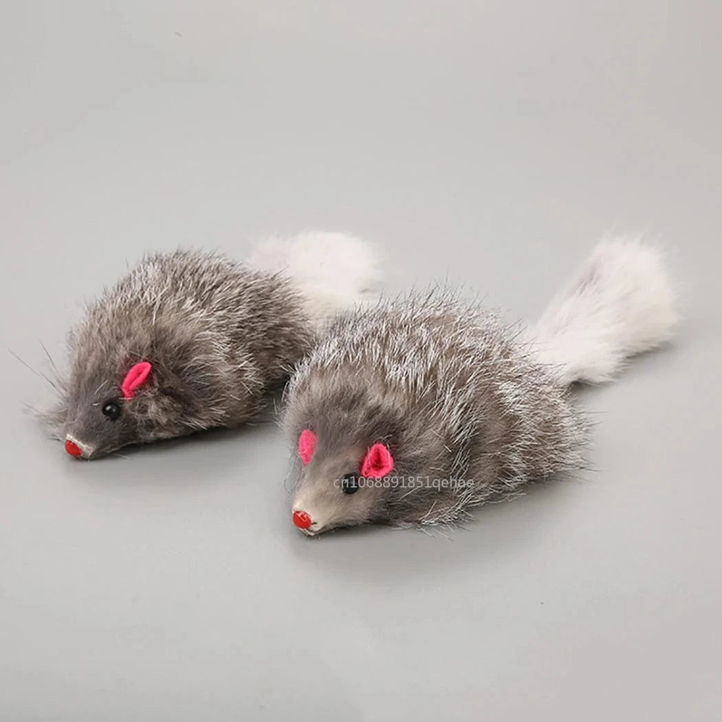 ZEDAPaw Gray 2 Realistic Cat Mice Toys