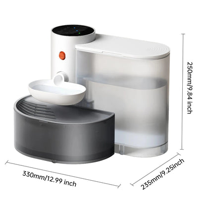 ZEDAPaw Gray 3L Smart Wireless Pet Water Fountain