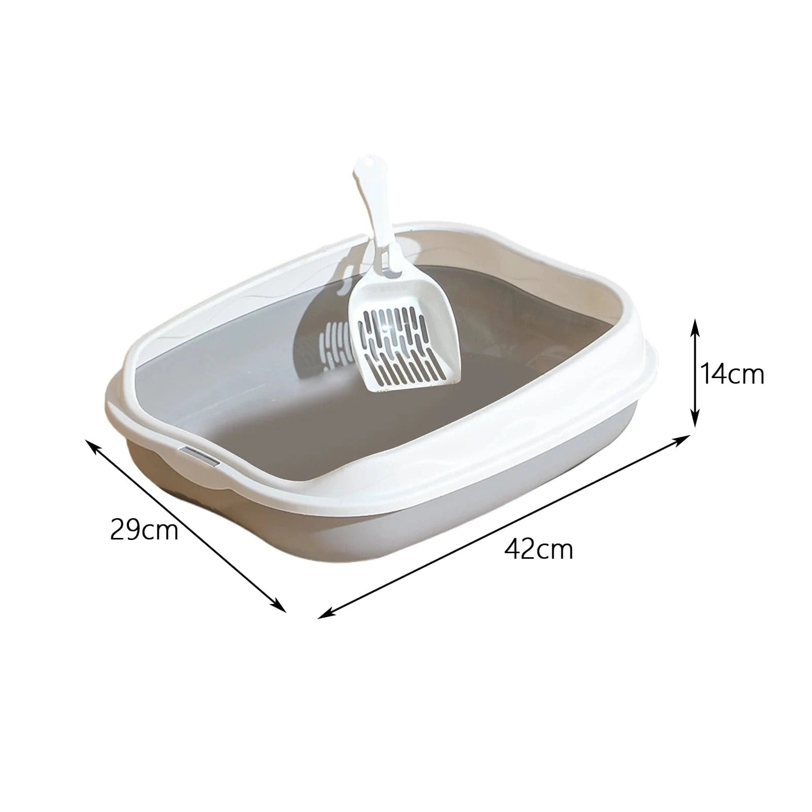 ZEDAPaw Grey Semi-Enclosed Cat Litter Box