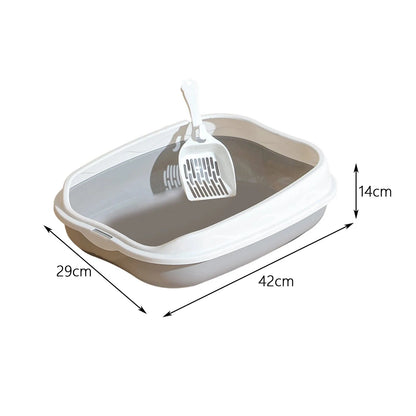 ZEDAPaw Grey Semi-Enclosed Cat Litter Box