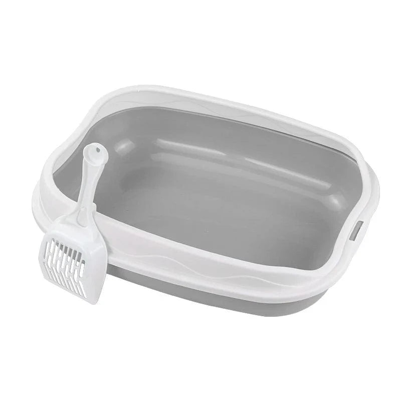 ZEDAPaw Grey Semi-Enclosed Cat Litter Box