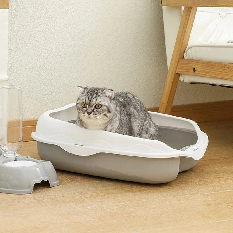 ZEDAPaw Grey Semi-Enclosed Cat Litter Box