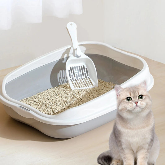 ZEDAPaw Grey Semi-Enclosed Cat Litter Box