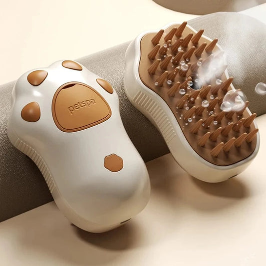ZEDAPaw Kaki 3-in-1 Pet Steam Brush – Electric Grooming Sprayer & Massage
